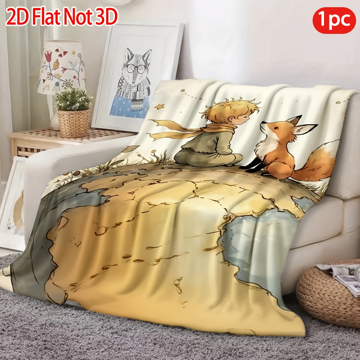 TEMU 2d Flat, 1pc, Small Blanket, Nap Blanket, Le , Themed Fleece Blanket, Your , , Easter Decoration Gift, Halloween Gift, Birthday Gift, Decoration