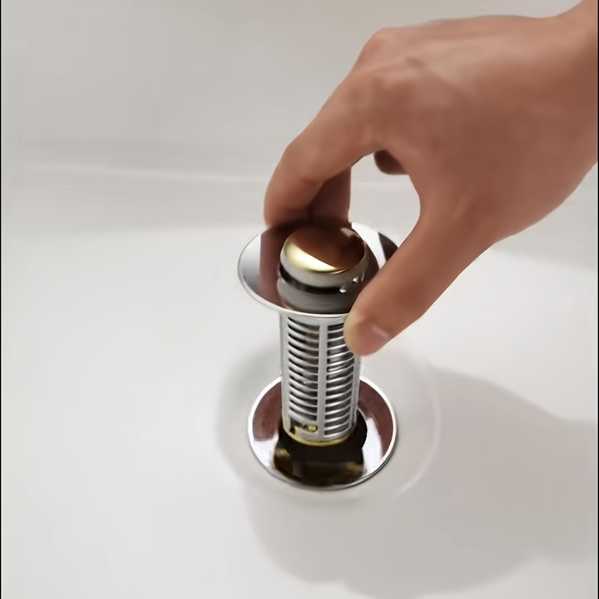 2pcs Bathroom Sink Stoppers with Copper Spring-loaded Core