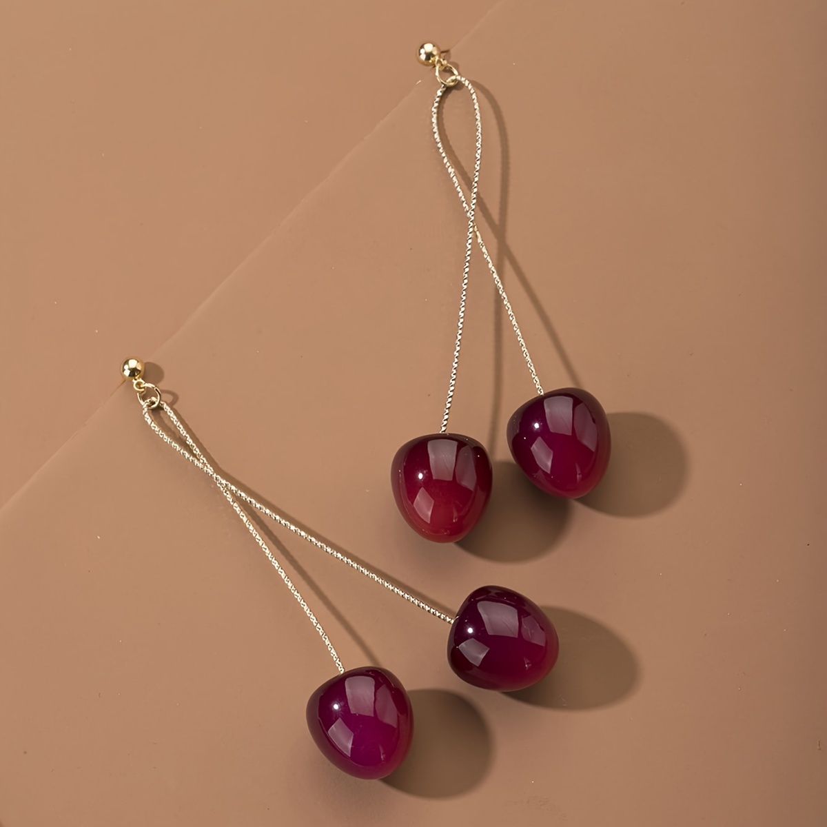 

Lovely Cherry Decorative Earrings Cute Ears Decoration Stylish Accessories For Women Daily Wear