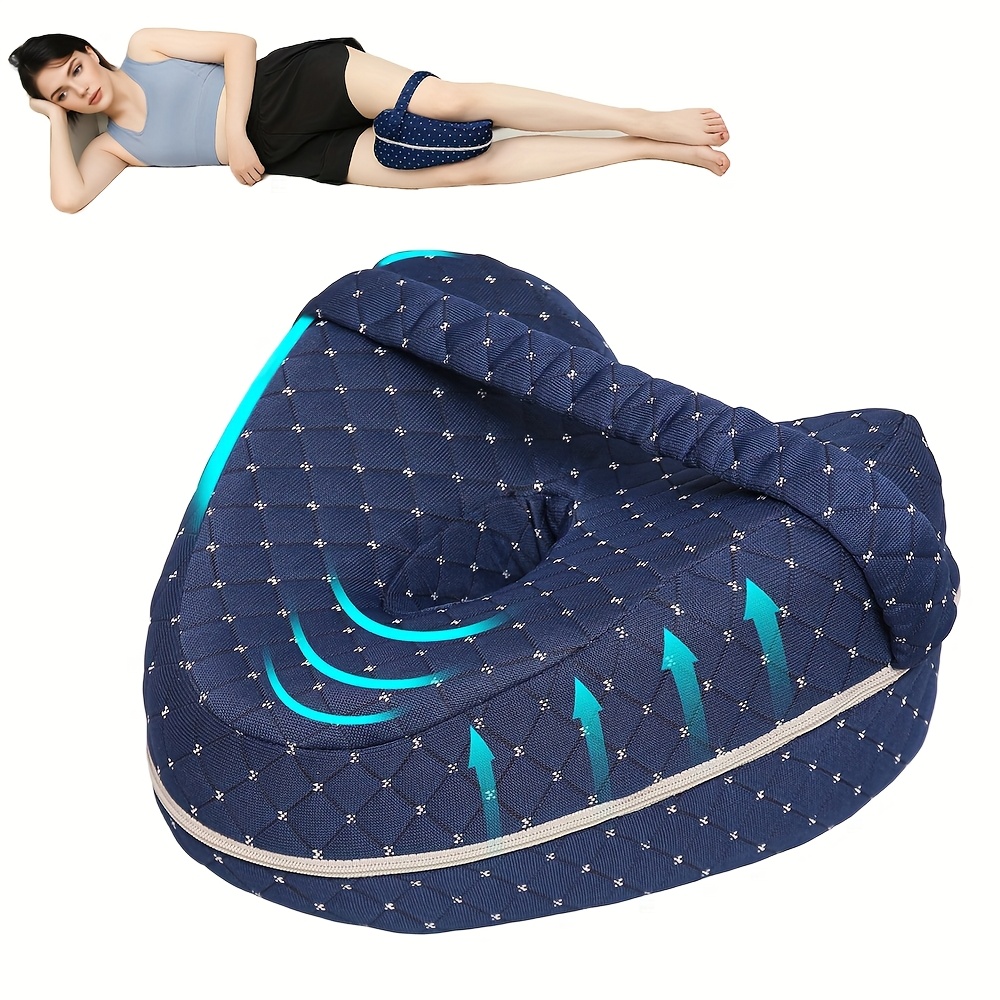 1pc leg pillow for side sleepers memory foam knee leg support cushion with adjustable strap removable washable cover aid for back snoring   grade bed aid Product details 0