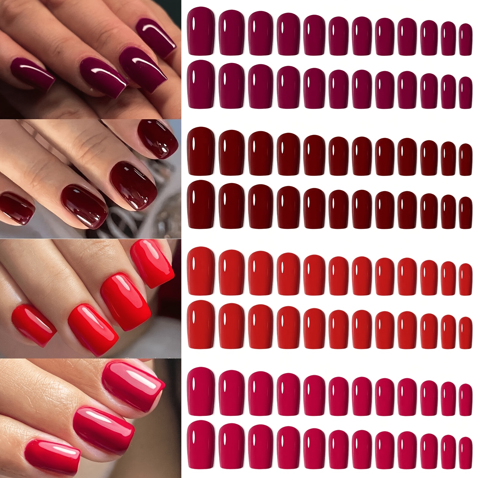 100pcs On Nails Suitable For , Medium Square Fake Nails Kit With Full Cover Natural Tips, Machine-made Pre-made Nails For Spring Summer Manicure, Application For Parties Weddings Daily Wear