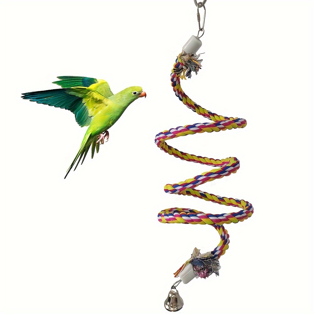 

1pc Parrot Climbing Rope - Polyester Bird Swing Toy, Rope Biting Equipment, Parrot Play Stand Accessory, 1.5 Diameter X 160cm Length, Random Color