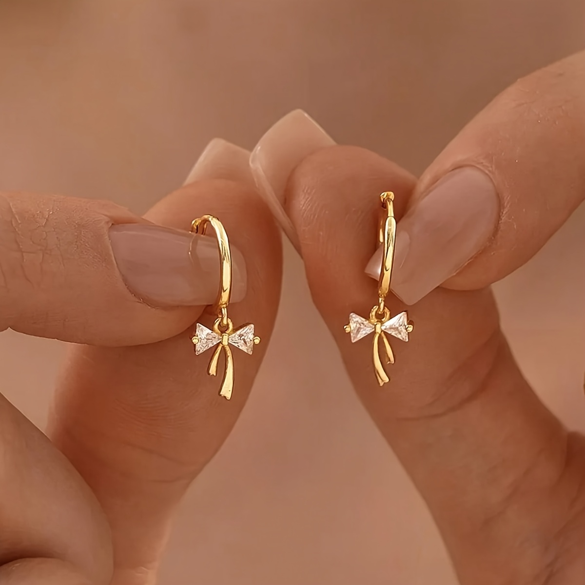 TEMU 1 Pair Bow Pendant Earrings, Exquisite Earrings Women's Birthday Gift, Christmas Gift