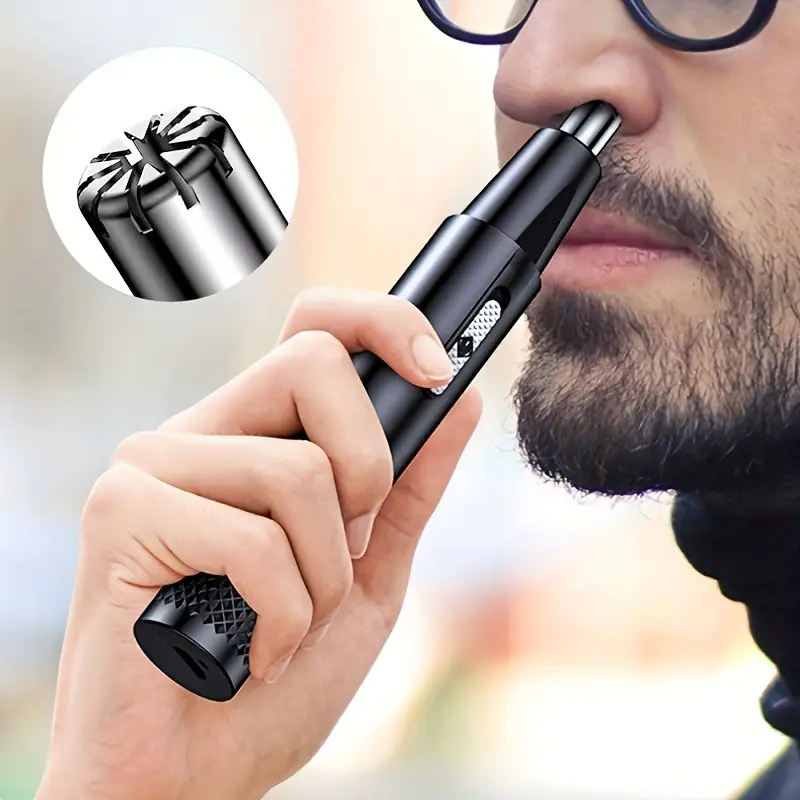 electric nose and ear hair trimmer male and female nose hair remover usb charging stainless steel head silent motor nose hair cleaner Product details 1