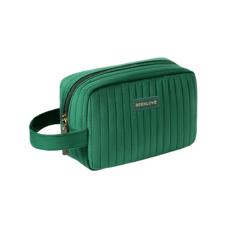 TEMU Velvet Portable Storage Bag, Stylish Thickened Makeup Bag, Large Capacity Travel Cosmetics Storage Bag, Women's Portable Toiletry Bag