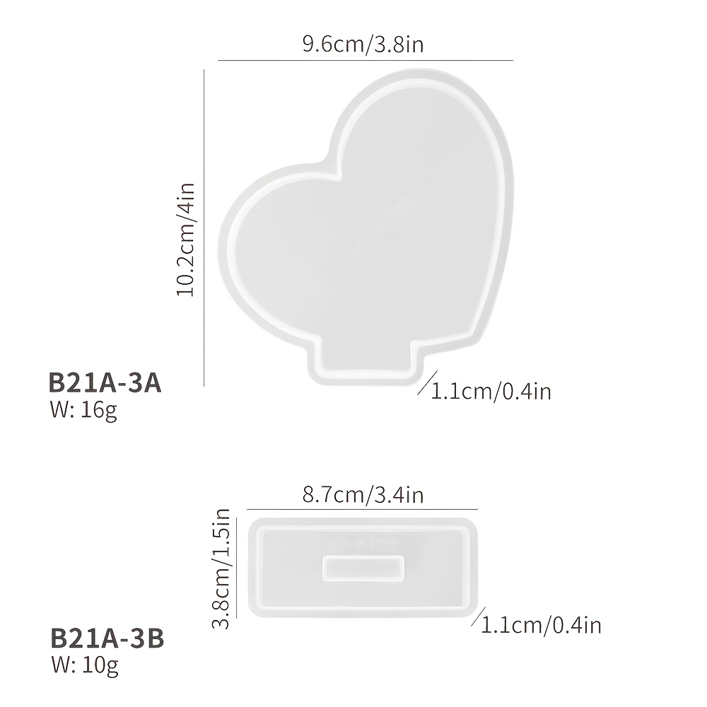 TEMU 2pcs/set Resin Mold For Small Photo Frame, Picture Frame Silicone Molds With Stand Holder, Frame Mold For Resin Casting, Small Photo Frame For