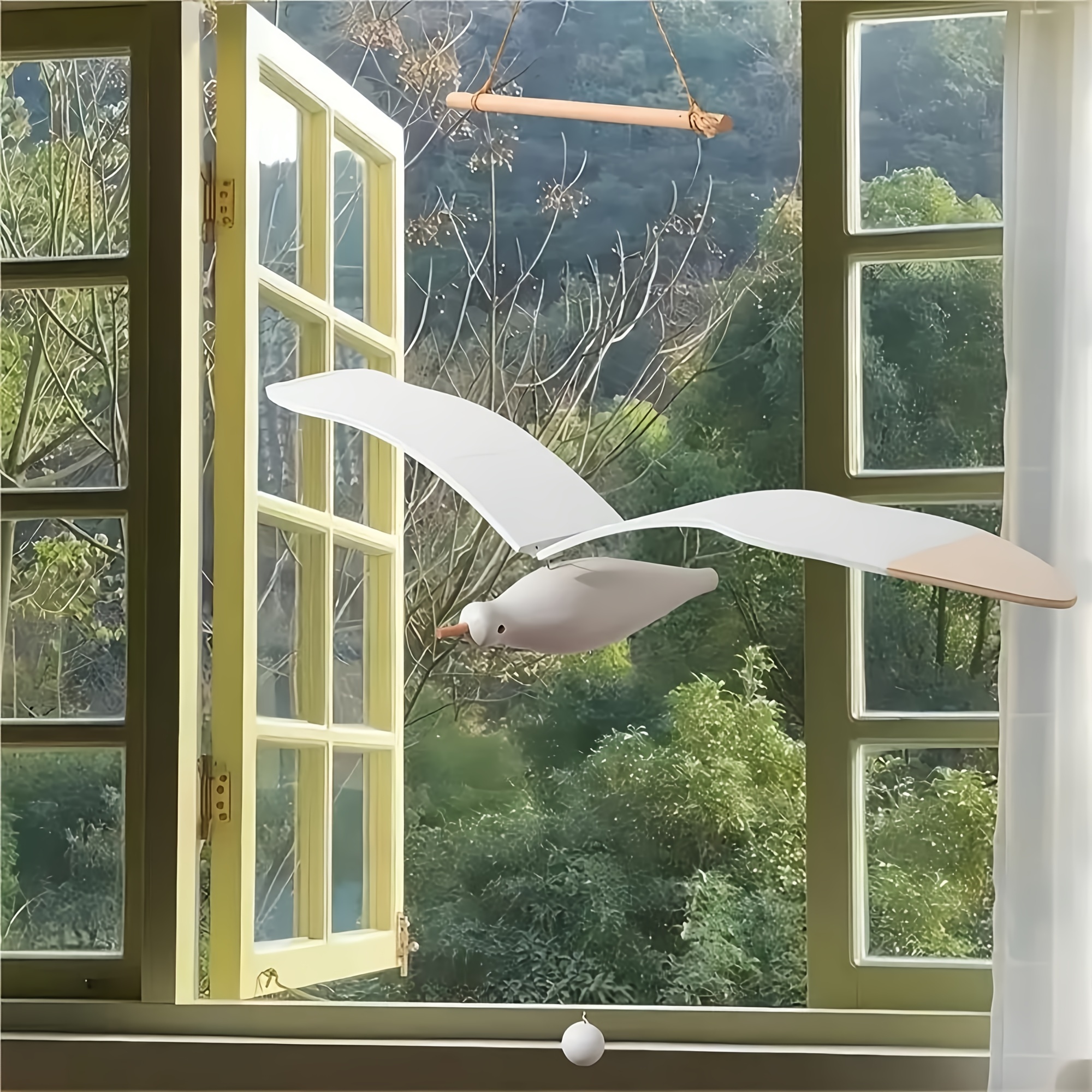 Flying Seagull Mediterranean Aerial Pendant Kids Room Homestays Hang  Creative Wooden Pendant