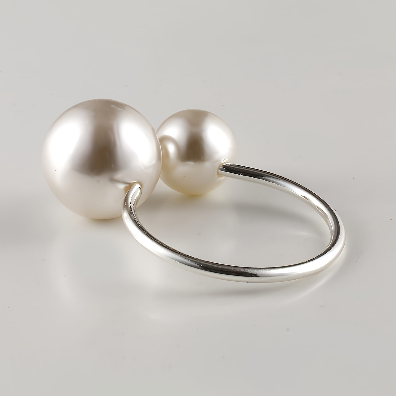 15pcs Elegant Pearl Napkin Rings Suitable For Formal & Table Decor - Plastic Napkin Holders, Decorative Napkin Rings For Weddings, Banquets, Parties, Napkin Ring Holders