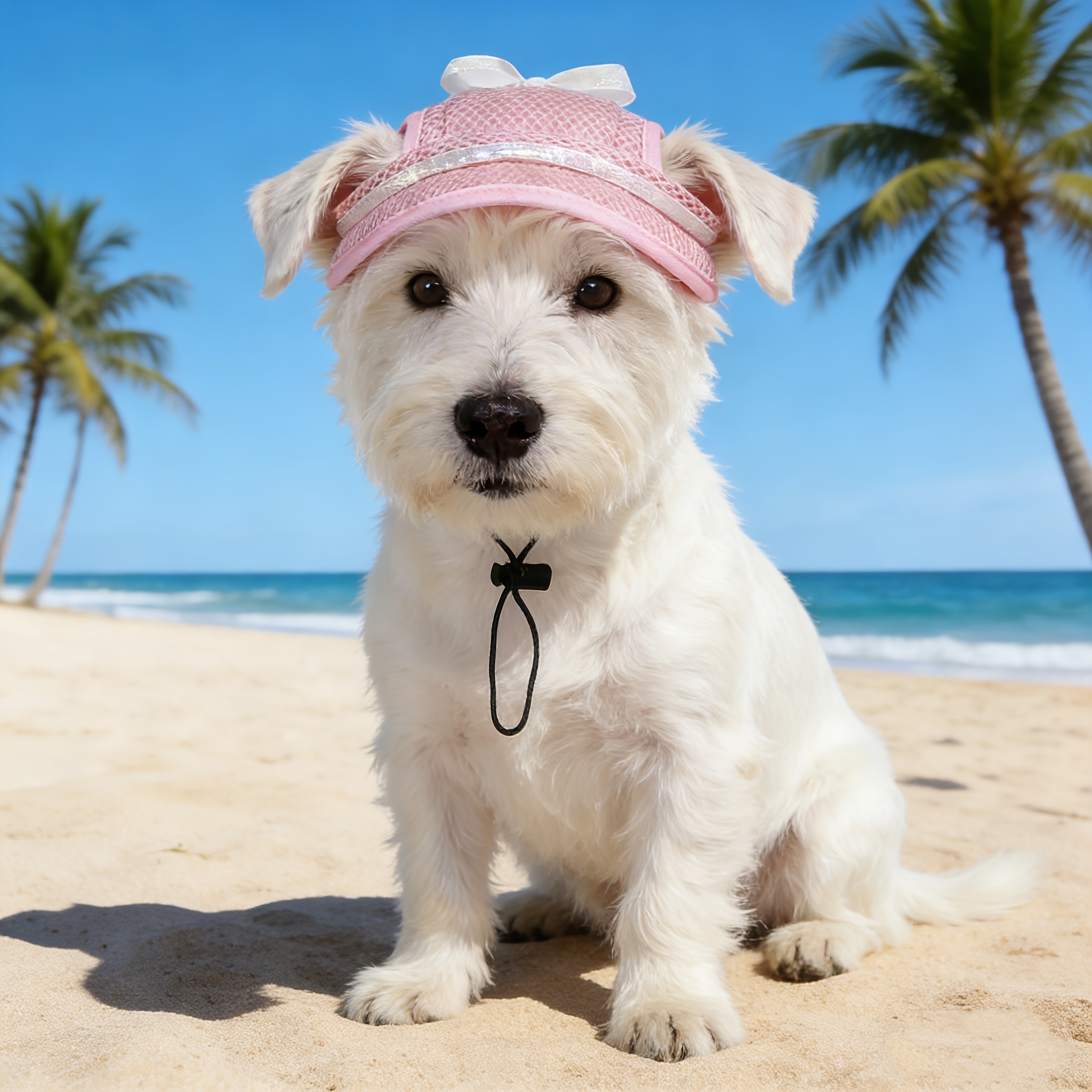 1pc Pet Sun Hat Spring Summer Uv-Protective Dog Cat Hat Cute Candy Color Bowknot Pets Outdoor Breathable Mesh Porous Outdoor Protection Cap
