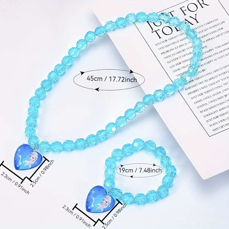 necklace bracelet set princess peach heart Temu Oman