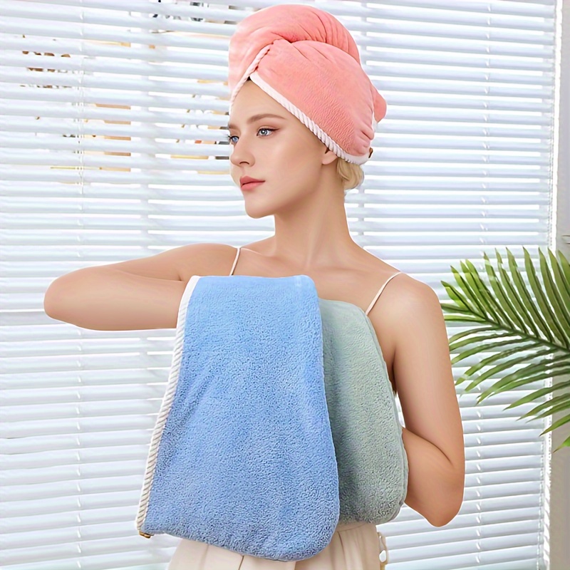 

New Thickened Double Layer Hair Drying Cap, Velvet Wrap Towel, Wipe Hair, Absorbent Water, Quick Drying Towel, Shower Cap For Rv Bathroom