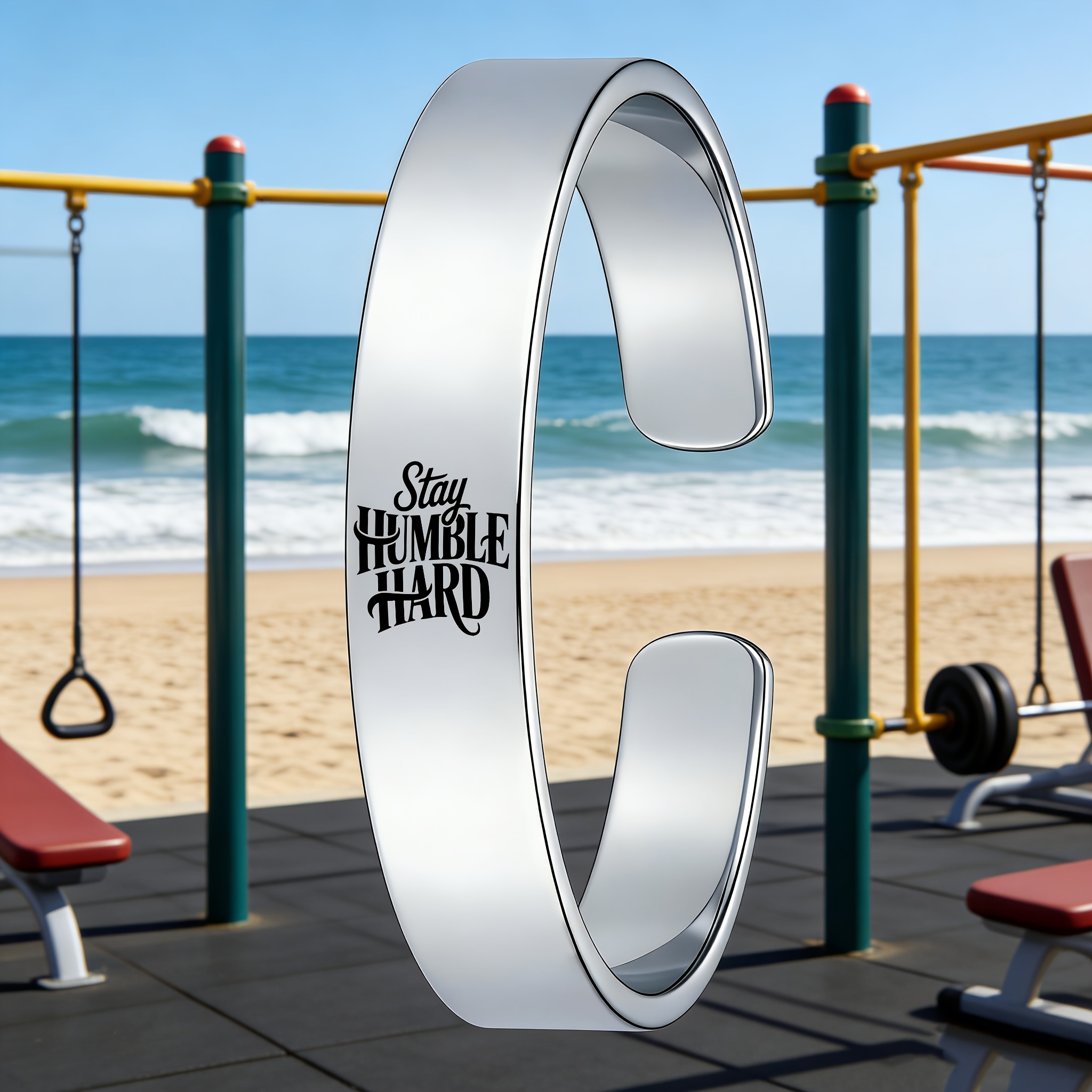 Women's 'Stay HUMBLE' Open Bracelet, 304 Stainless Steel