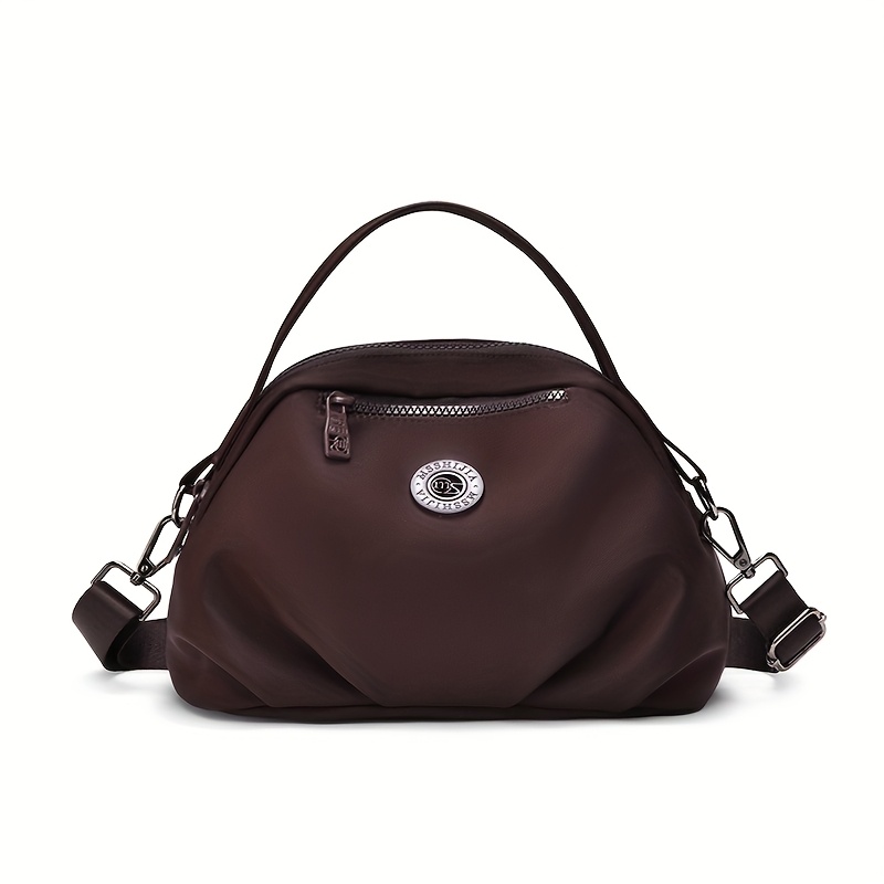 TEMU Nylon High-quality Women's Shoulder Bag, , Multi Pocket, Multi Zipper Lightweight And Comfortable Practical Travel Crossbody Bag, Pleated