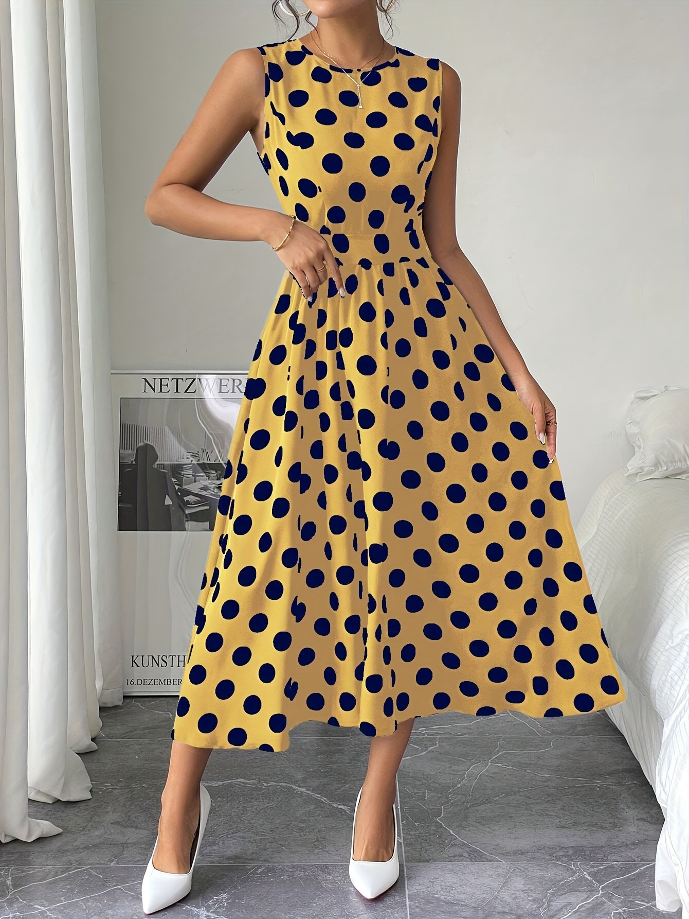chinese dress ladies Sheer Long Sleeves Polka Dot A-Line Wedding Dress – HAREM's Brides main image 0