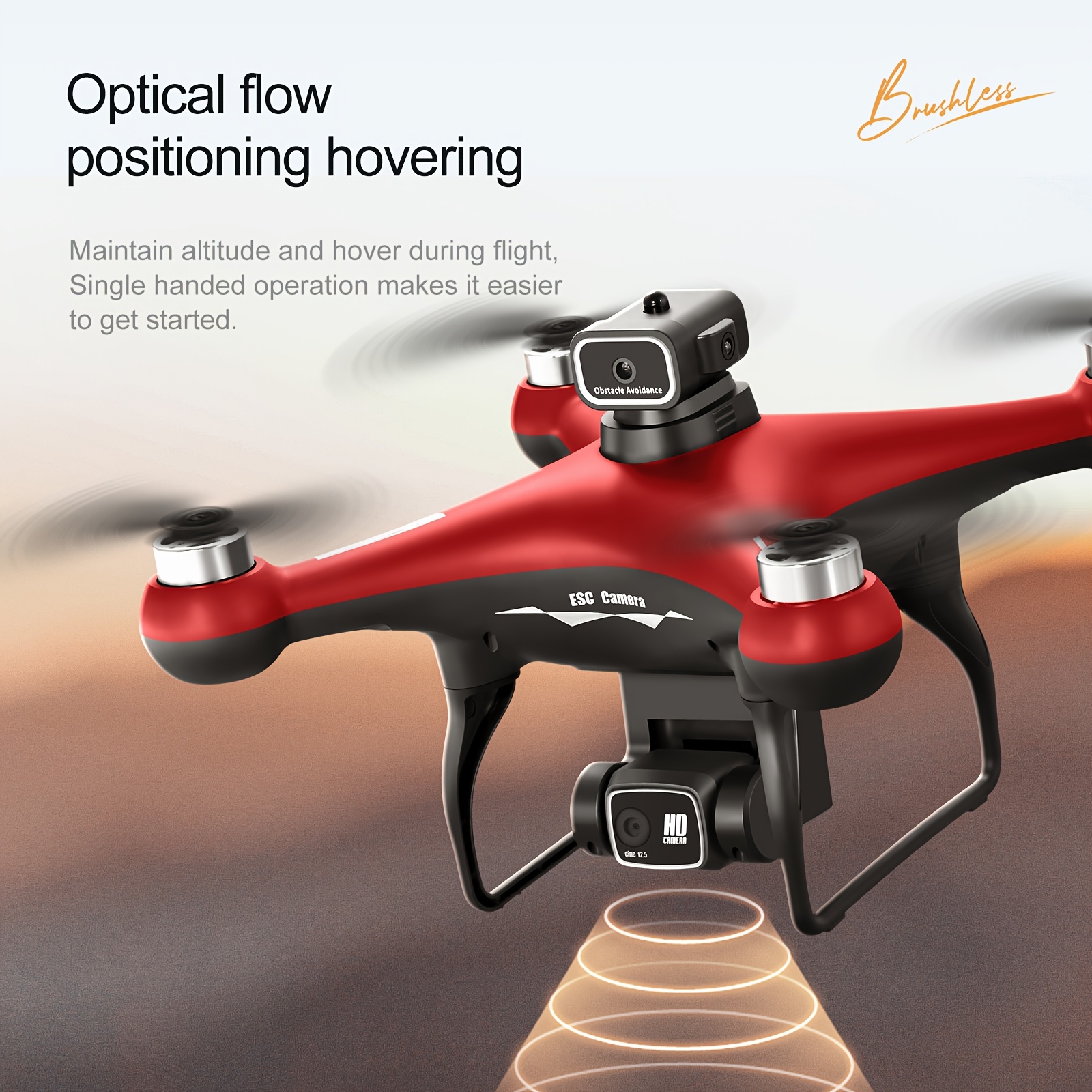 [Niezbędne do podróży Fotografia lotnicza] S116 Dron z podwójną kamerą, Hovering na przepływie optycznym, Unikanie przeszkód z czterech stron, Elektrycznie regulowana podwójna kamera, Silnik bezszczotkowy, Długa żywotność baterii, LED Night Navigation Light, Jedno-klikowe sterowanie, Odpowiednie dla początkujących, Odpowiednie dla dorosłych i młodzieży, Prezent urodzinowy/wakacyjny, Przenośny zestaw do podróżnej fotografii lotniczej