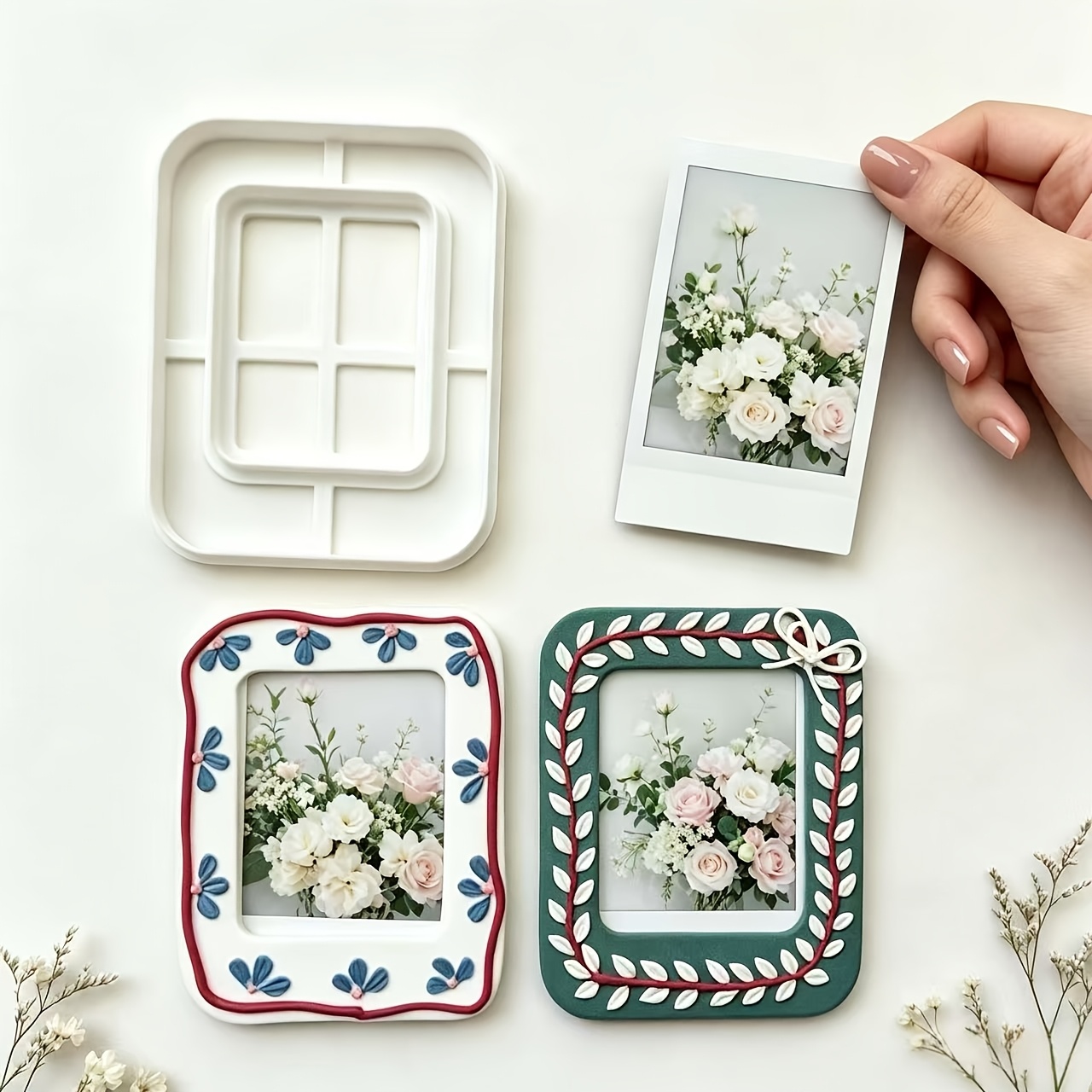 TEMU Polymer Clay Cutter, Photo Frame Mold, Photo Frame Clay Mold, Handmade Craft, , Mini Photo Frame, Home Decor, Jewelry Making Tool