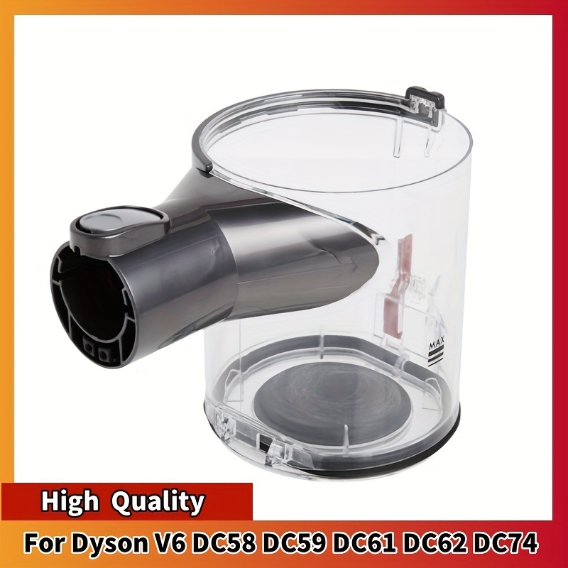 

Replacement Dust Bin For Dyson V6 Series, Cordless Vacuum Cleaner Clear Dust Cup Collector, High-quality Plastic Construction, Compatible With Dc58, Dc59, Dc61, Dc62, Dc74 Models - No Battery Included