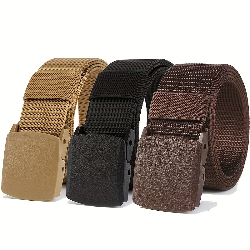 Automatic Buckle Men's Nylon Belts 3 Pack