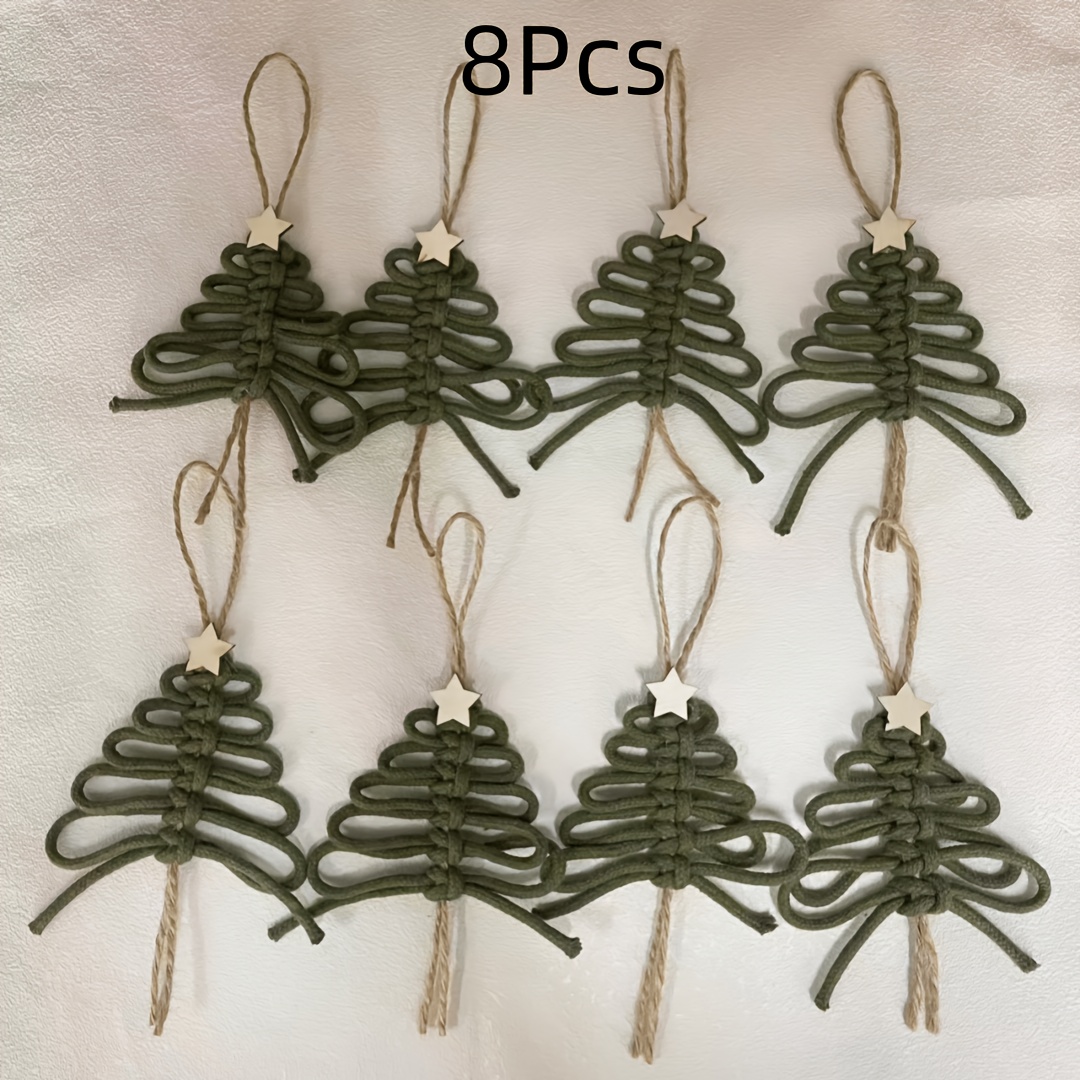 TEMU 8pcs Set Lace Christmas Tree Gift Tags, Green Christmas Decorations, Advent Candle Decor, Small Gifts, Souvenirs, Christmas Tree Hanging