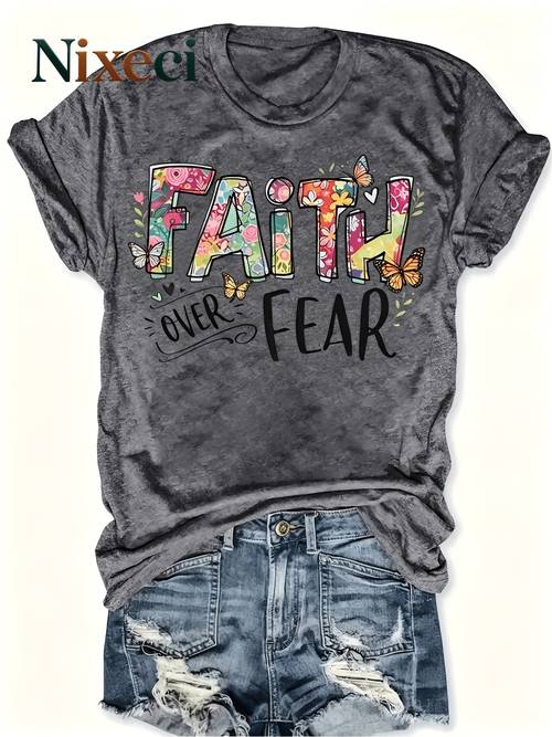 womens letter print t shirt short sleeve round neck casual blouse top with lightweight breathable suitable for spring summer wardrobe machine washable everyday