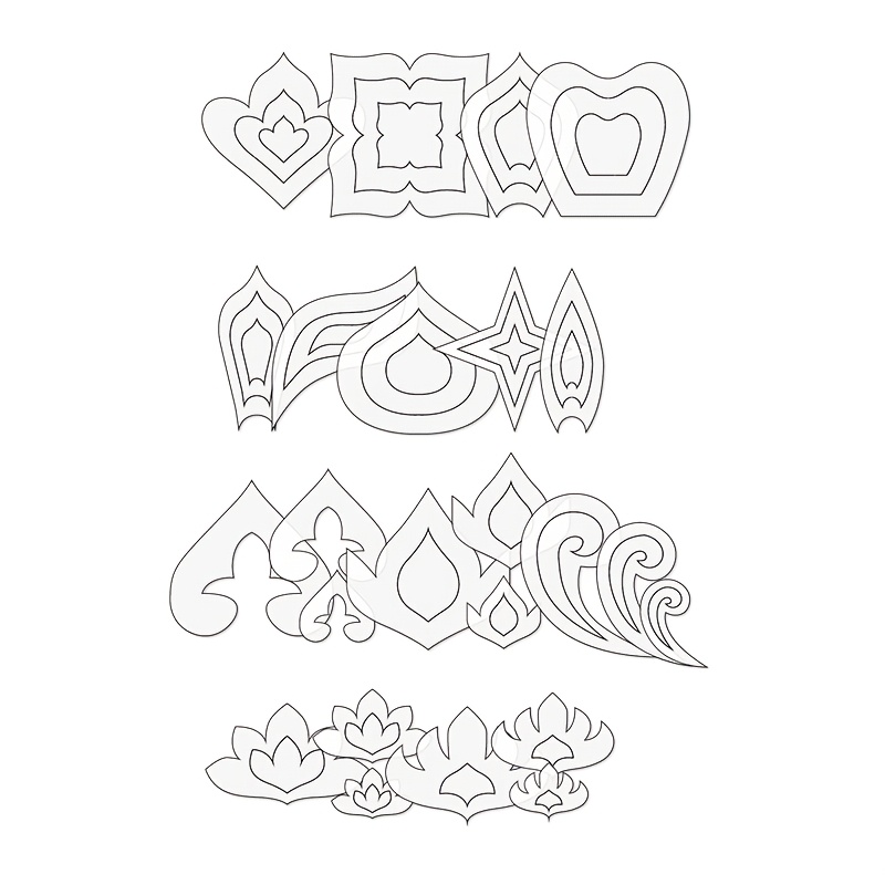 TEMU 54pcs Transparent Pet Mandala Templates, Handmade Templates (14 Basic Pattern Designs, Small Inner Designs, 3 Sizes), Perfect For Dot Painting,