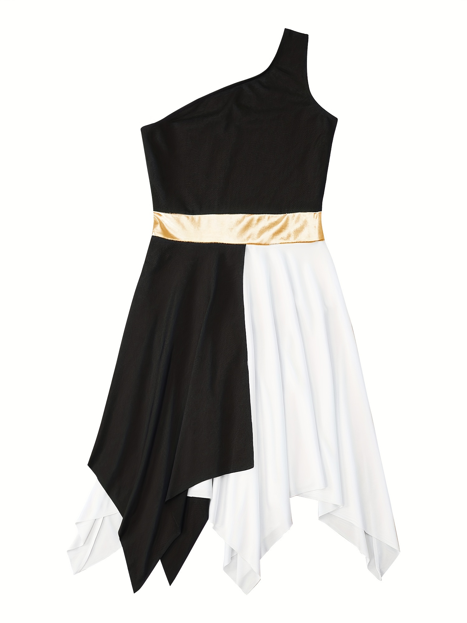 Girls One Shoulder Asymmetrical Praise Dance Dress Worship - Temu United  Kingdom