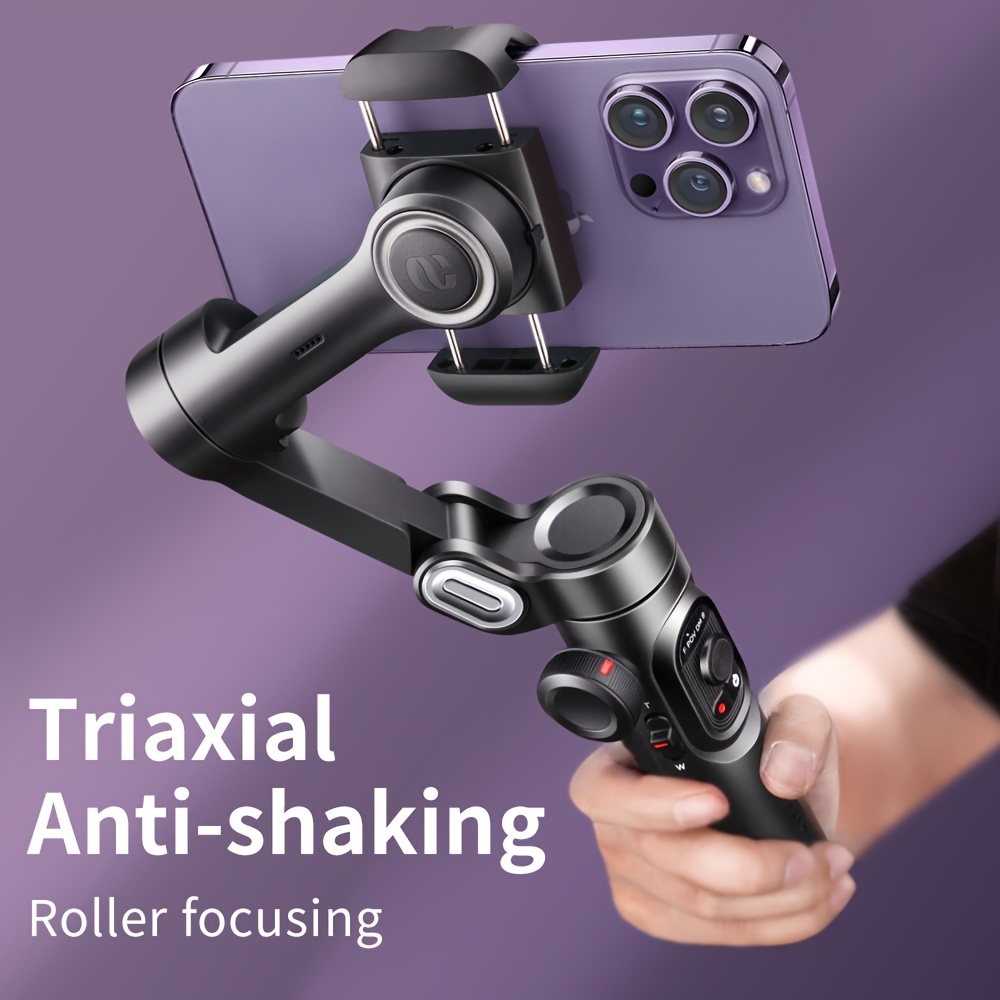 1pc   3 axis handheld gimbal stabilizer foldable smartphone mount with rotatable tripod abs material non waterproof compatible with auto round equipment installation for iphone xiaomi samsung ptz vlog recording