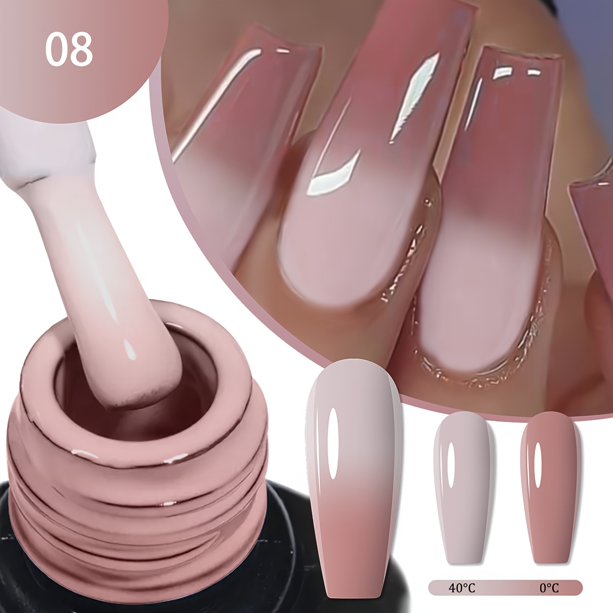 7ml Halloween Aurora Nail Polish Nude Dark Gradient Temperature Change Semi-permanent Nail Art Gel Varnish