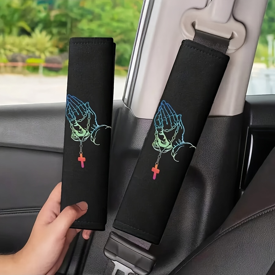 1pc/2pcs Car Seat Belt Shoulder Pads - Gesture Design, Comfortable & Durable Use For Drivers And , Adjustable Seat Belts, Stylish Interior Accessories With Elegant Thickened Design