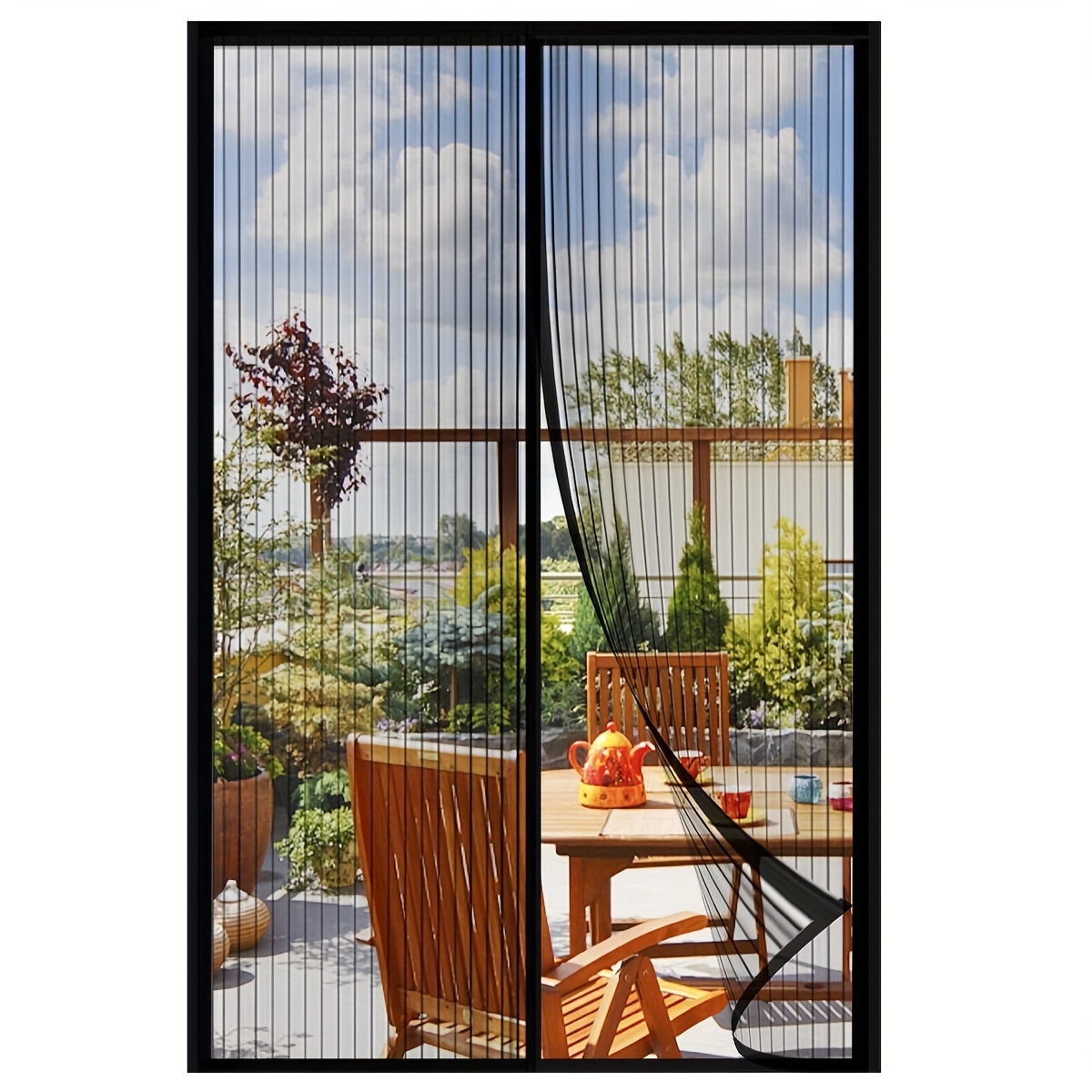 

1pc Magnetic Screen Door, Self Sealing, Heavy Duty Hands Free Mesh Partition Keeps Bugs Out, Pet Friendly
