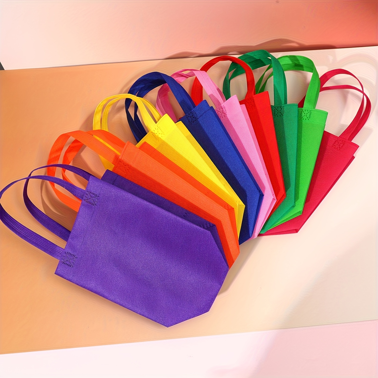 Custom 100pcs Tote Bag with Logo Text Heat Transfer