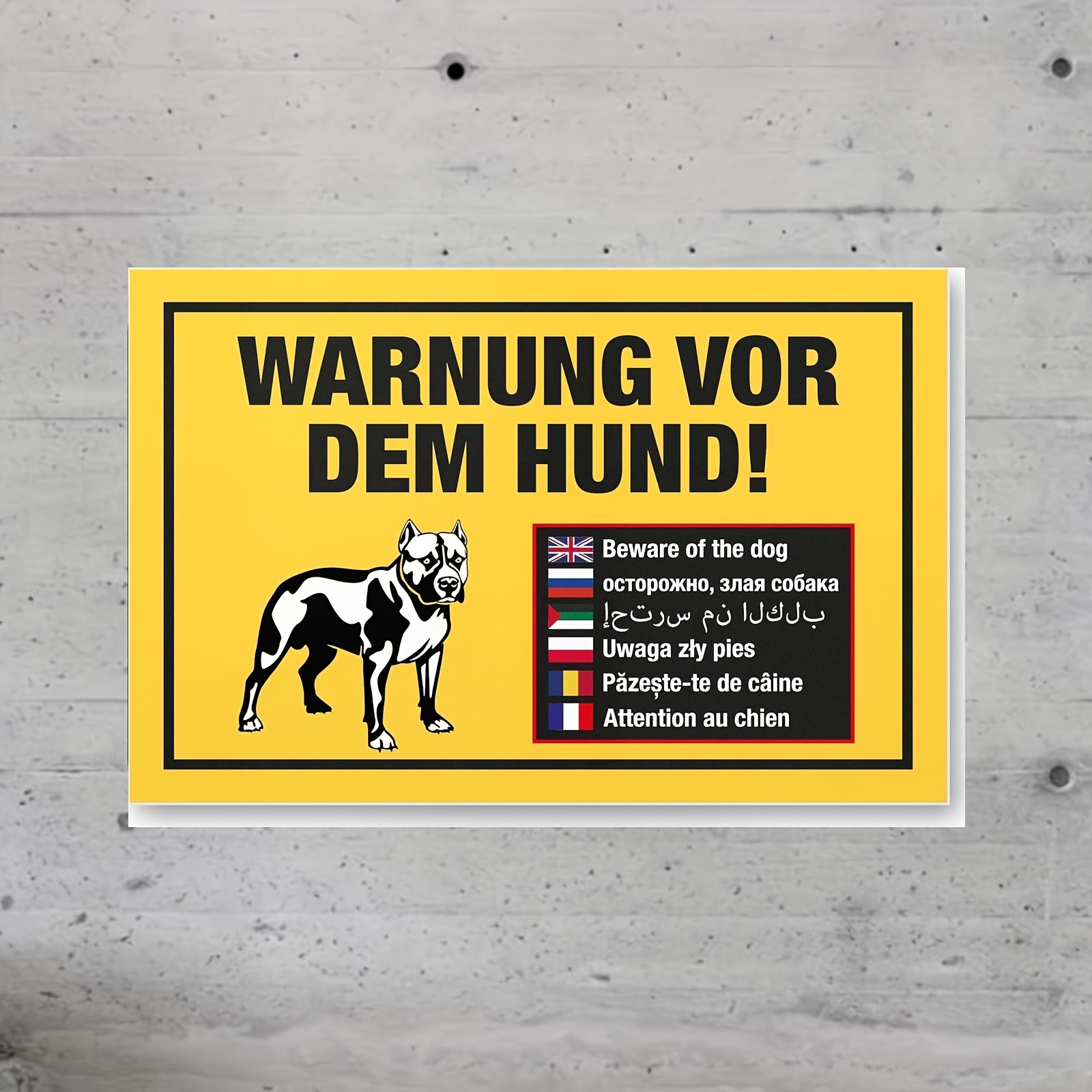 

Multilingual Dog - Metal Plaque For , Driveway, - For Burglary - Universal Decor - No Needed - 1pc