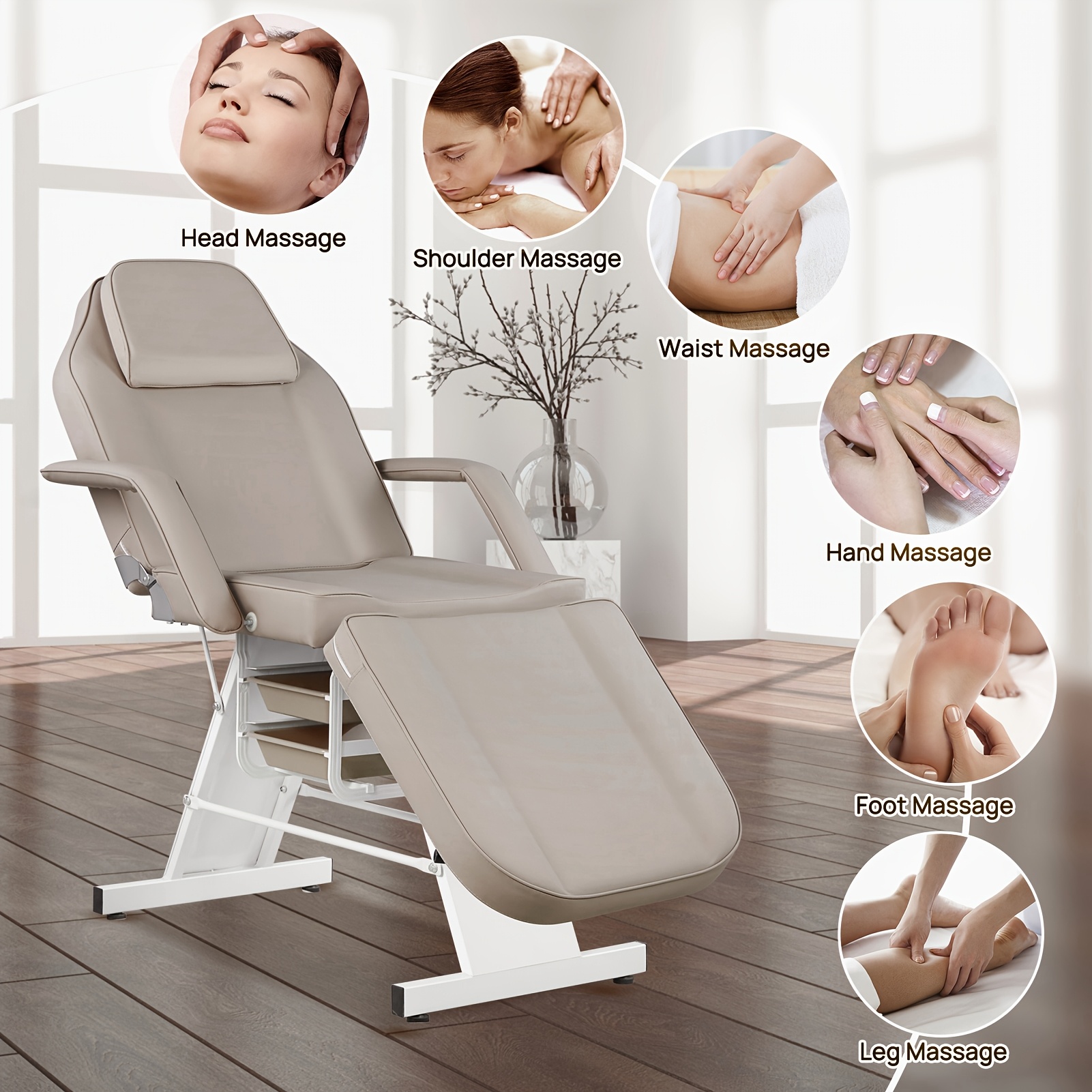 

Facial Chair Tattoo Chair For Artist 73inch Adjustable Massage Table With Stool Facial Bed For Spa Beauty Esthetician Gray