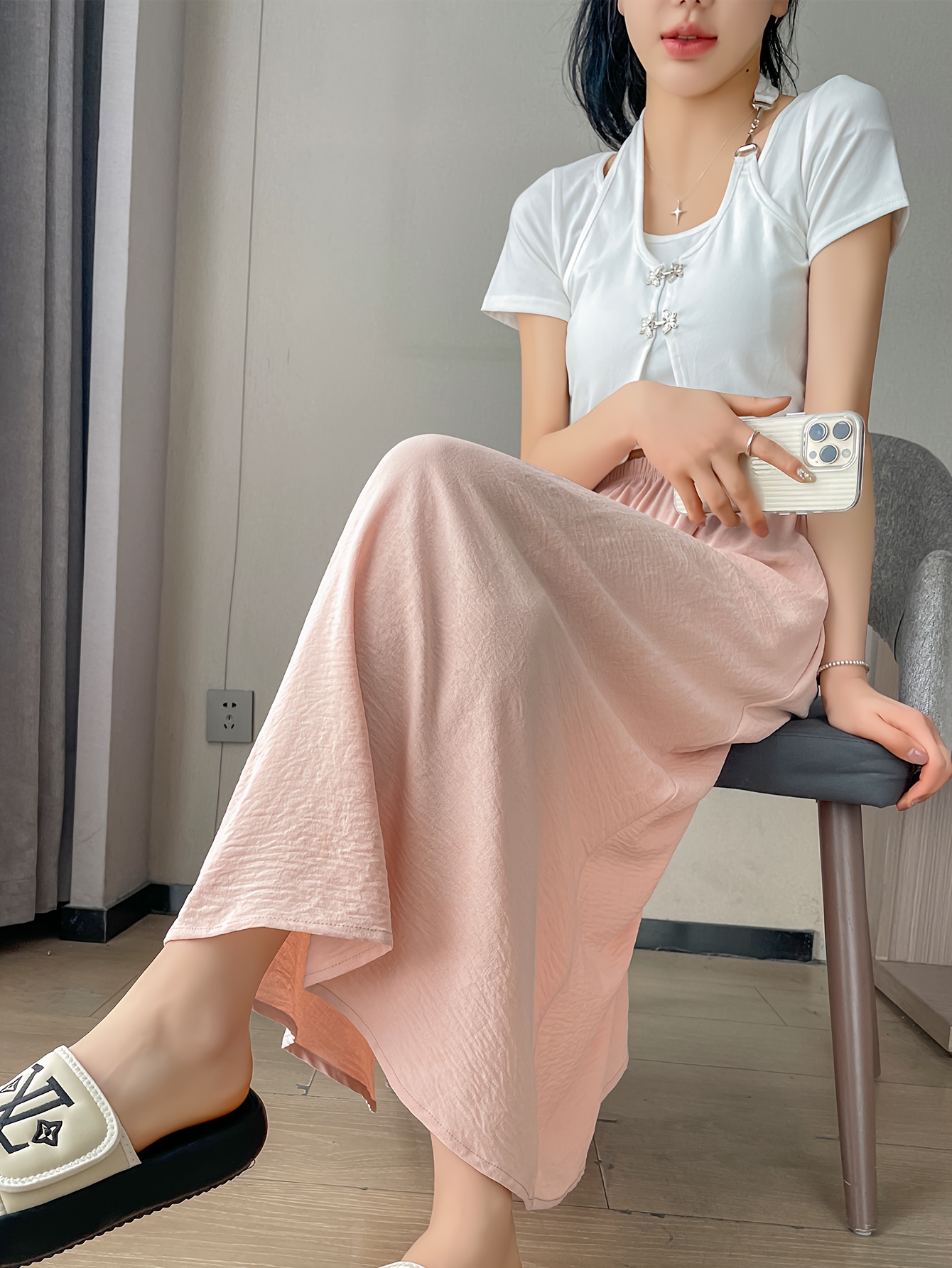 sachin and babi light blue dress SHEIN EZwear Plus Size Women's Summer Cargo Pockets Short Sleeve Casual  Denim Dress main image 1