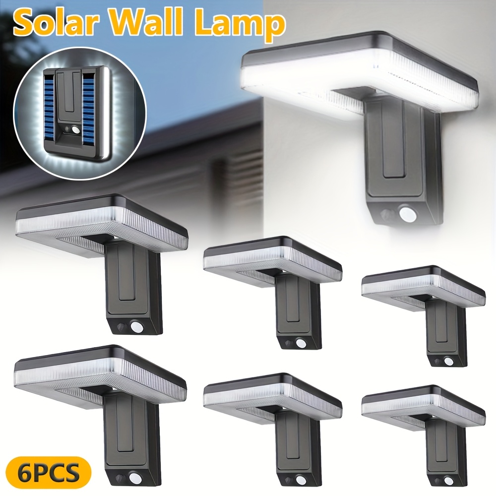 TEMU 6pcs Commercial Street And Area Lighting, Outdoor Solar Wall Light, Led Wall Garden Light, Street Lighting, 120° Adjustable Lighting, Human