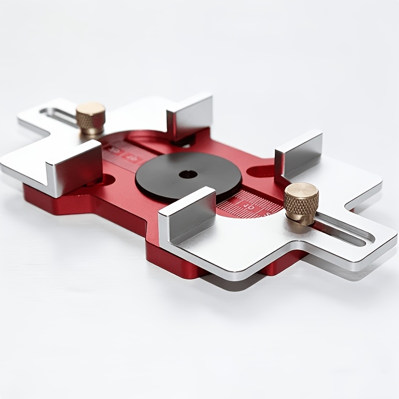 TEMU Red 2-in-1 Woodworking Slotting Locator, Aluminum Slotting Positioning Auxiliary Tool, Woodworking Trimming Machine Milling Cutting Auxiliary,