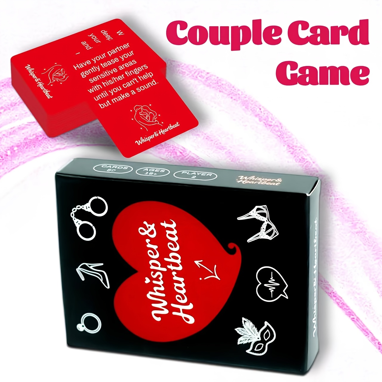 TEMU & Heartbeat Jeu de Cartes Épicé pour Couple Adapté aux Adultes - Cartes de Romantiques et Intimes pour Soirée en Amoureux, Renforcement de la &