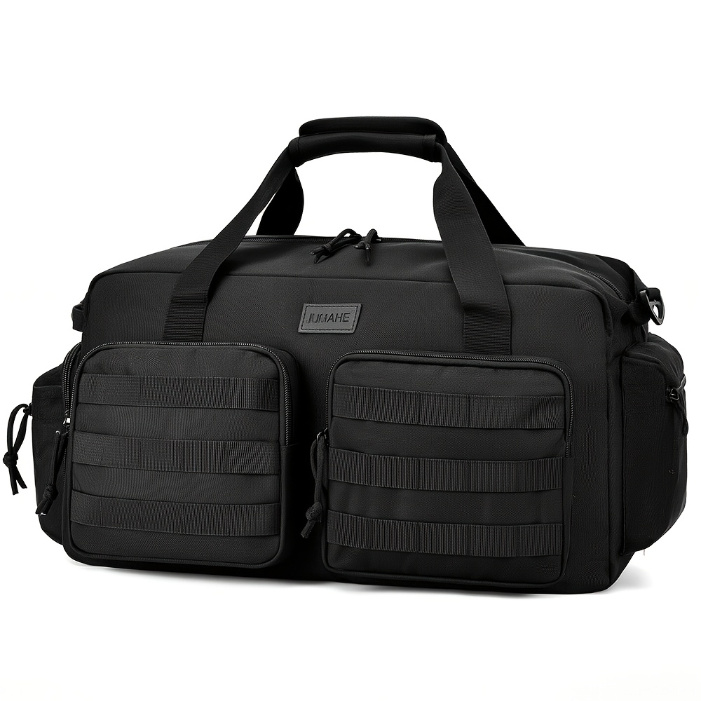 TEMU Tactical Duffel Bag For Men With Molle System, Large Capacity Range Gym Travel Bag, Heavy Duty Weekend Carry-on Luggage + Free Pouch