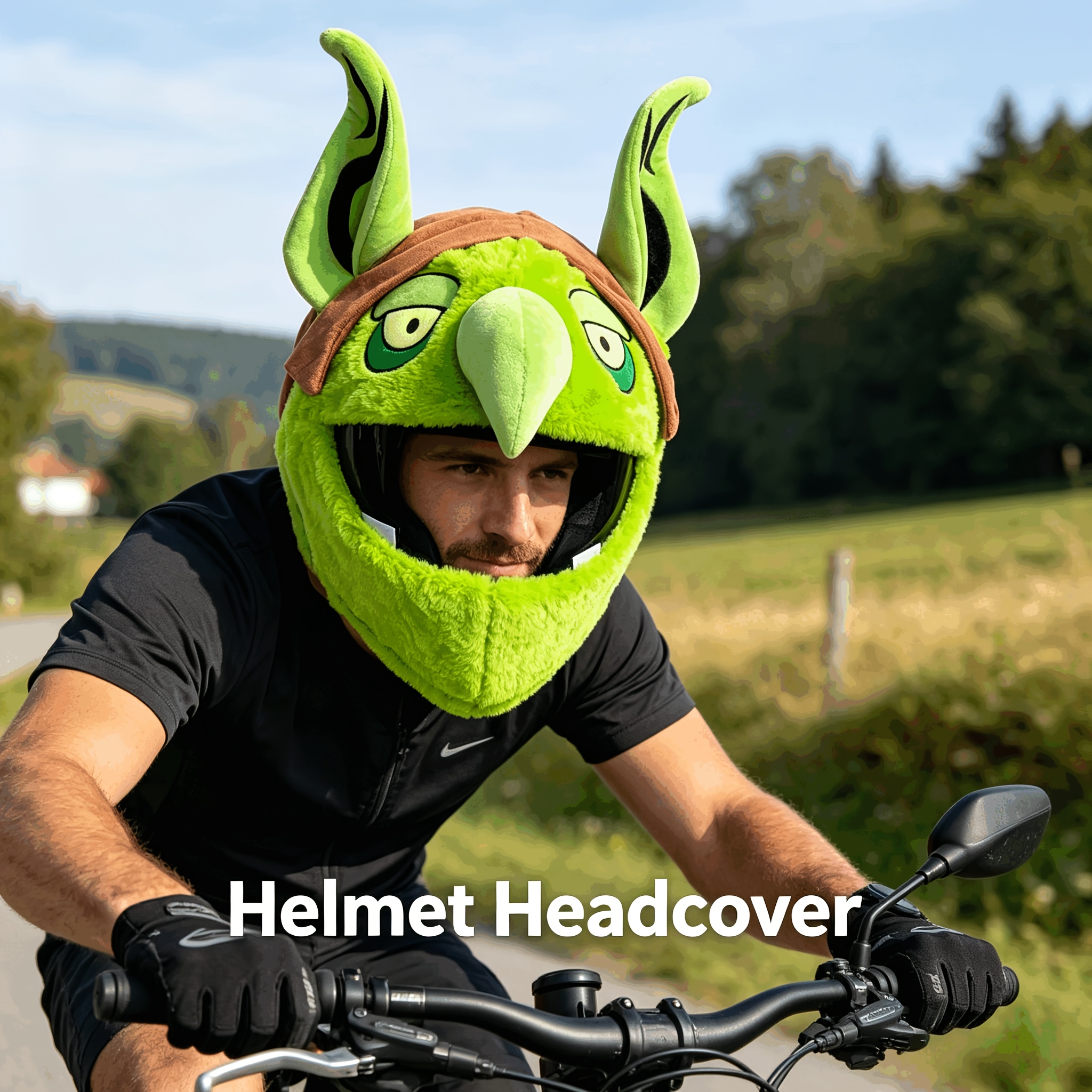 bike helmet cover funny Omoojee Motorcycle Cover, Helmet Decoration, Fun Rides and Gifts (Plush Animal, Crazy Rabbit) : Automotive Reduce wind noise Christmas Motorcycle Helmet Cover Santa