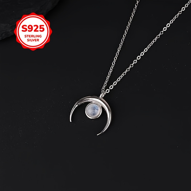 a womens fashion pendant necklace featuring a   design perfect as a gift for ramadan made of 3 6 grams of s925 silver inlaid with   suitable for high quality jewelry for women