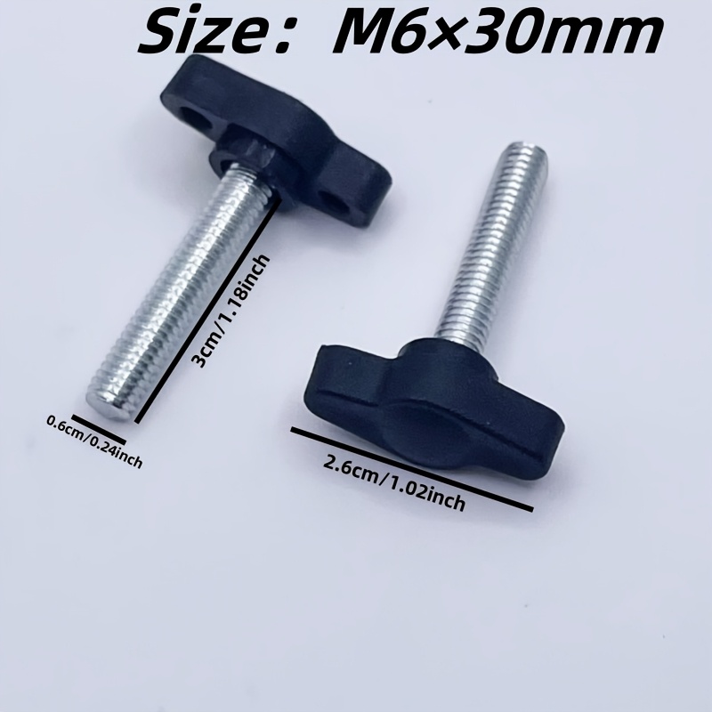 TEMU 10pcs T-handle Bolts Carbon Steel/plastic Rubber Knob Wing Screws Screws Wing Screws Clamping Handle Screws M5 M6 M8