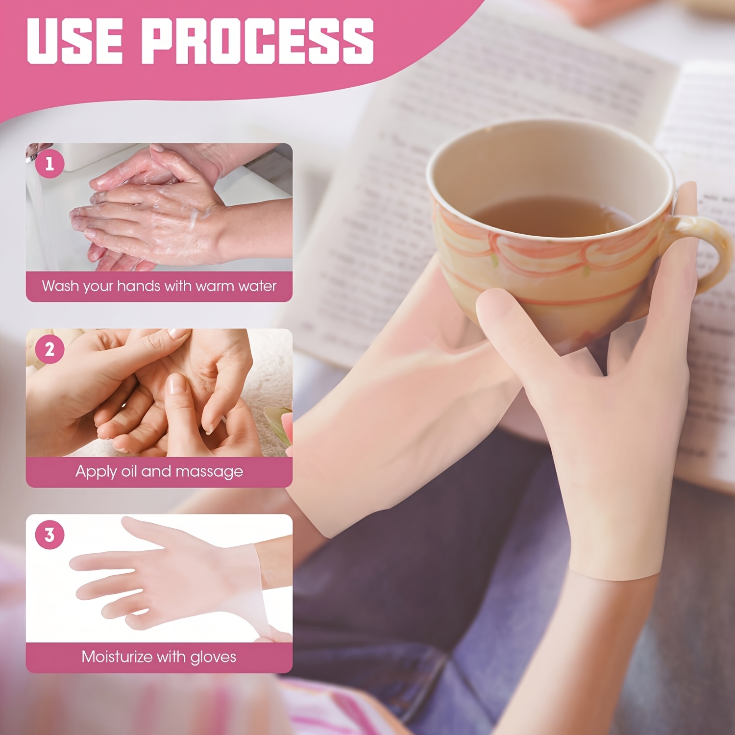 Silicone Moisturizing Gloves Ultra Soft Silicone Moisturizing