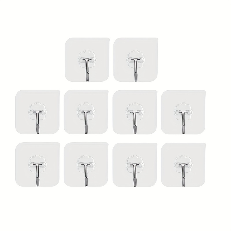 10pcs Transparent Hooks Multi-Purpose Wall Hook Strong Suction Cup Sucker Wall Hooks Hanger for Kitchen Bathroom, Utility Hooks