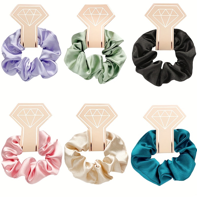 

5-piece Elegant Satin Scrunchies - High Elasticity, Solid Color Hair Ties For Women & Girls, Perfect For Ponytails & Updos