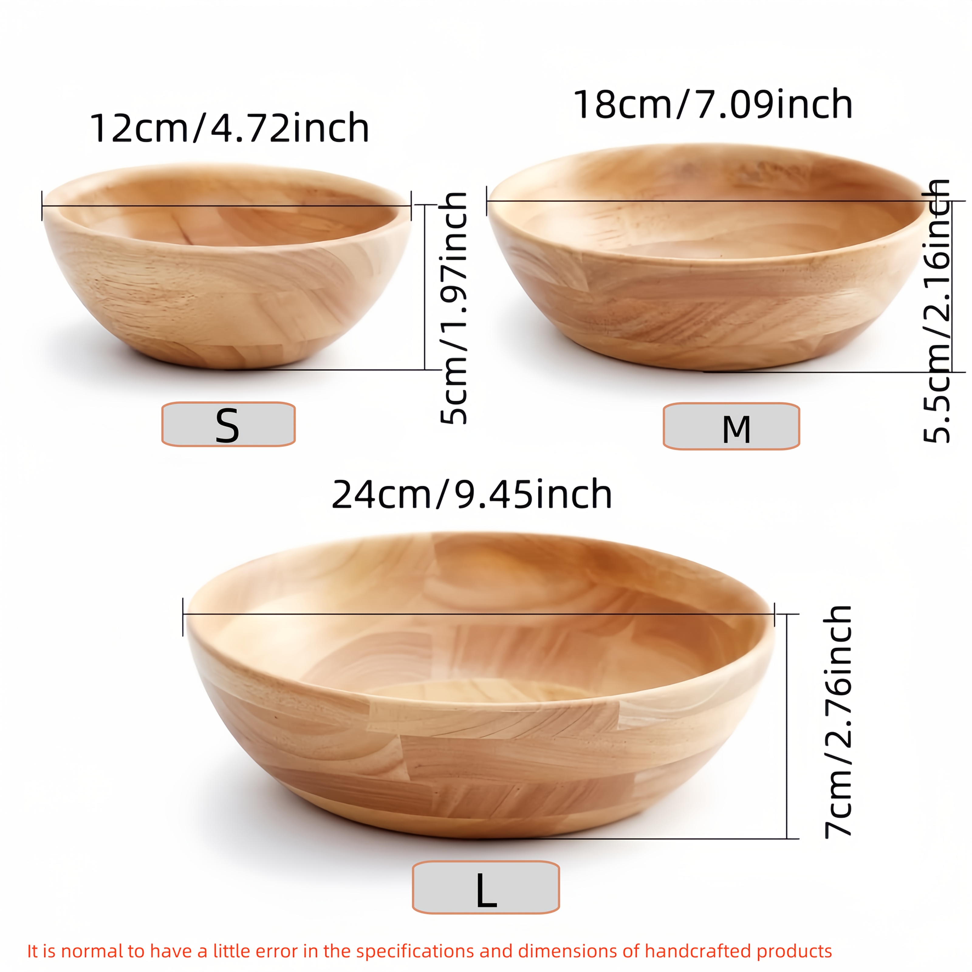 Tazón Grande de Madera Maciza Estilo Japonés para la Cocina, Ideal para Mezclar Verduras, Preparar Masas y Ensaladas de Frutas. Accesorio de Cocina Ideal para Hoteles y Hogares, Sirve como Tazón para Mezclar o Tazón para Sopa
