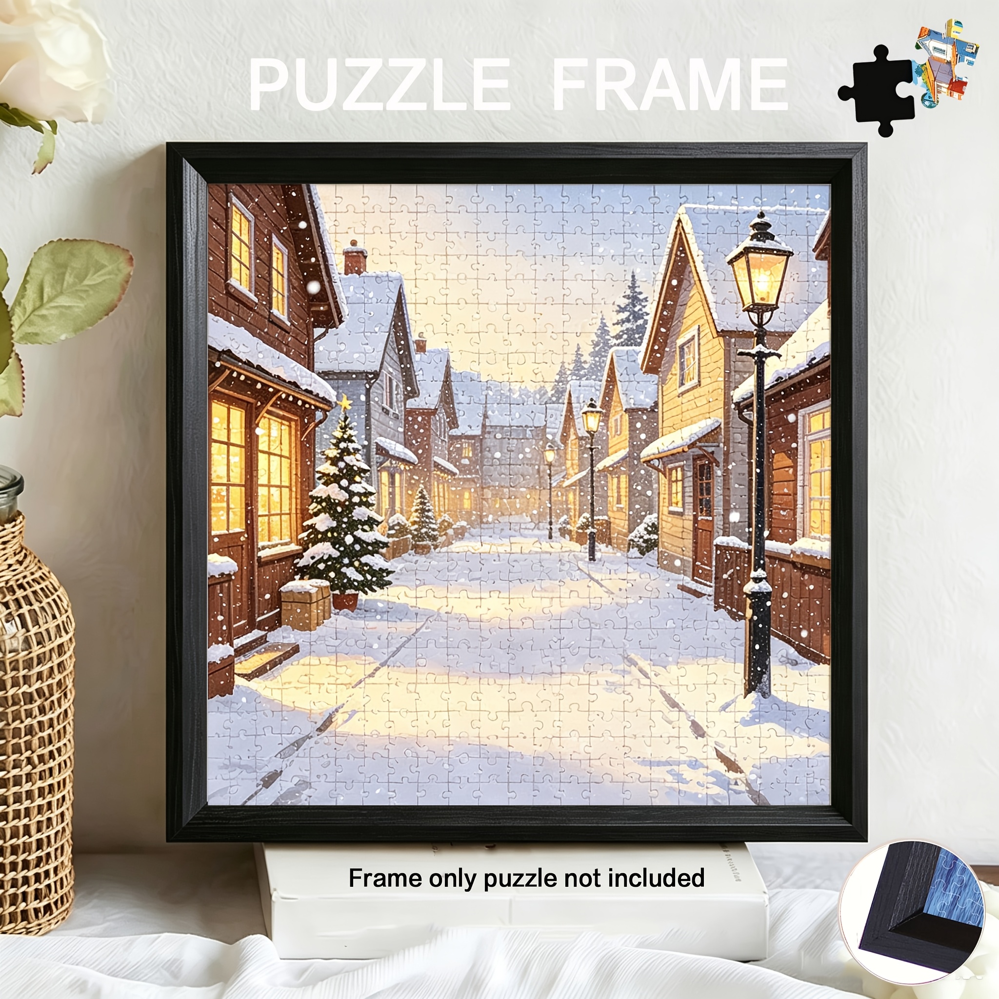 TEMU Cadre de puzzle carré 20x20 24x24 16x16 18x18 pour 500-2000 pièces, cadre de puzzle mural, puzzle non inclus