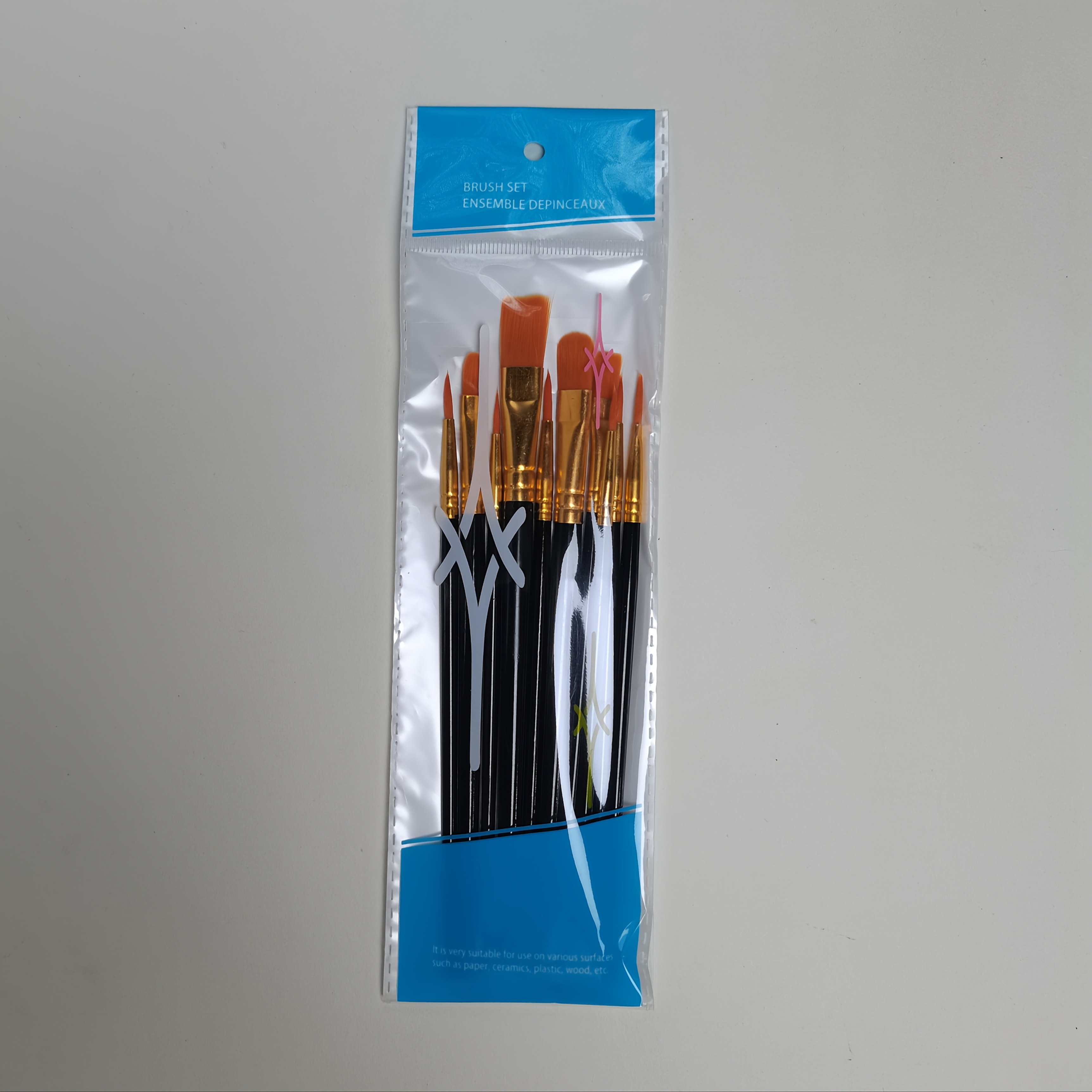 E-shop 10-teiliges Set Acryl-Gouache-Ölfarbenpinsel mit Kunststoffgriff