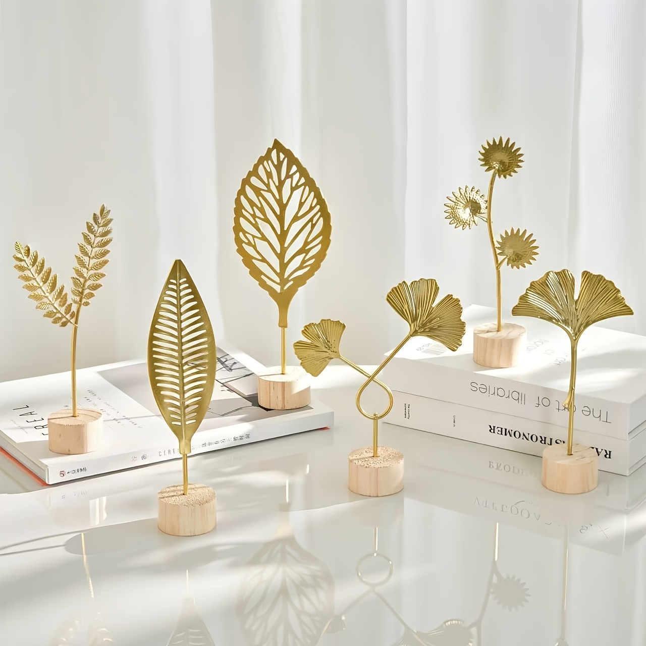 E-shop Ein Set aus 6 luxuriösen Metallhandwerkstücken für kreative Wohnkultur, zum Dekorieren von Wohnzimmern, Büros und Weinkellern. Mit hochwertigem,