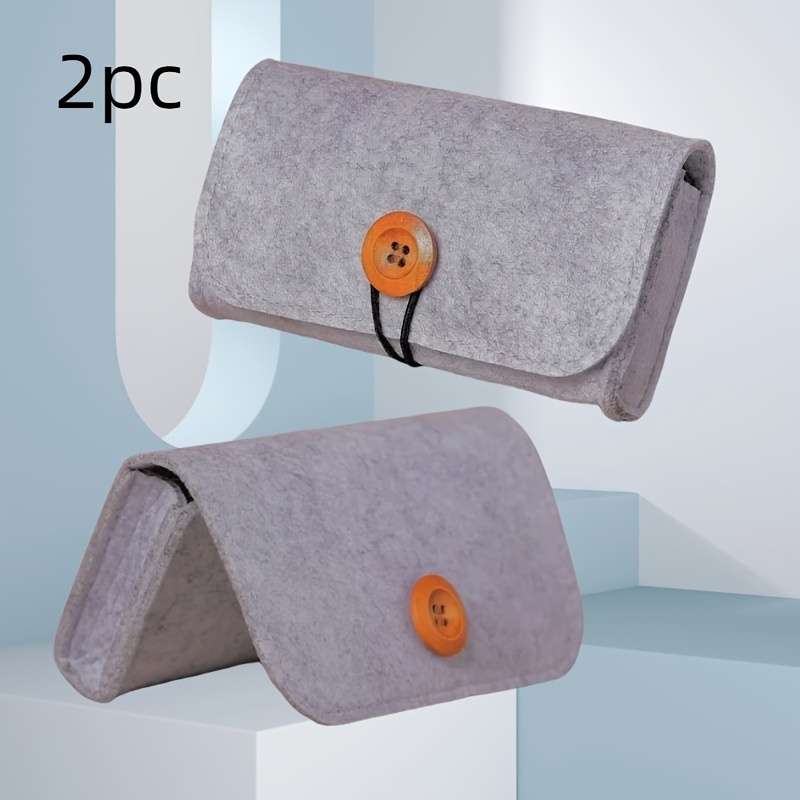 Image of A Set Of 2 Lightweight And Portable Cosmetic Felt Storage Bags, Essential Oil Organizers, And Small Item Storage Bags, Suitable For Home Use, , And Travel