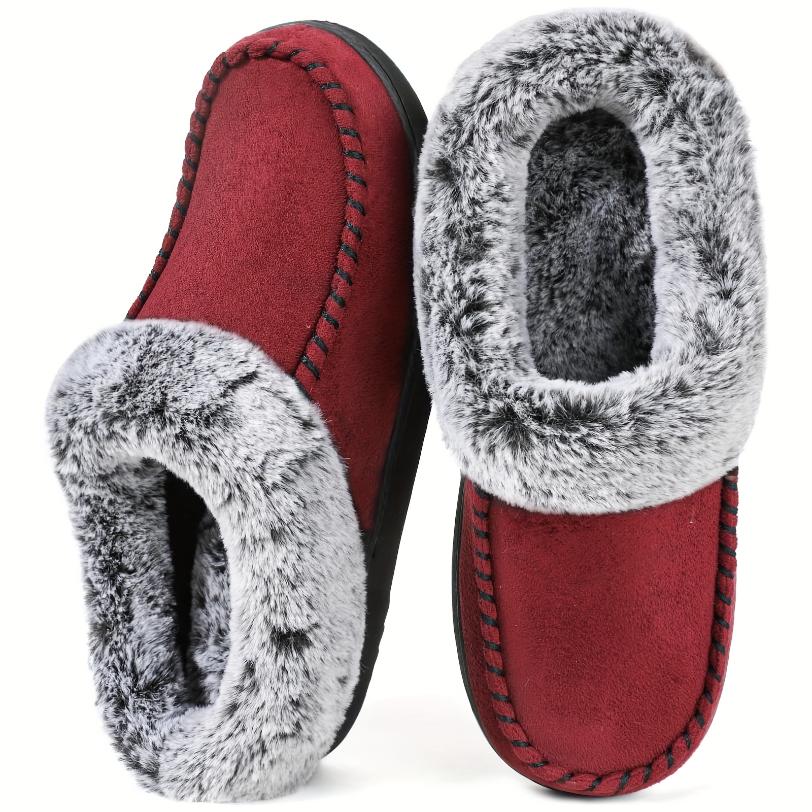 TEMU Ultraideas Women's Hardsole Home Slippers, Fur Lining Soft And Comfortable, Rubber Non-slip Sole, Indoor And Outdoor, Gift Shoes